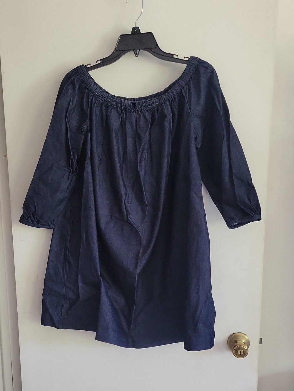 Polo by Ralph Lauren Navy Off-Shoulder Cotton Tunic Top Sx 16